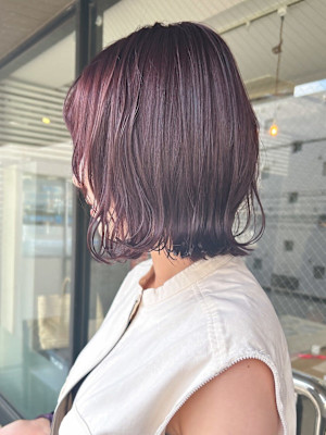 ★艶髪◇ラベンダーピンク × 外はねボブ/髪質改善/