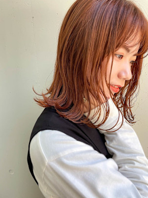 ★【暖色カラー】オレンジベージュ.オレンジブラウン/髪質改善