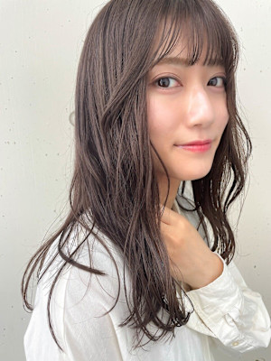 ★〈semi long〉透け感◯ブラウンベージュ