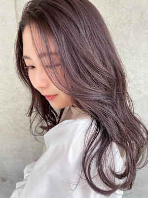 セミロング/ピンクベージュ/くびれヘア/天神大名/髪質改善/