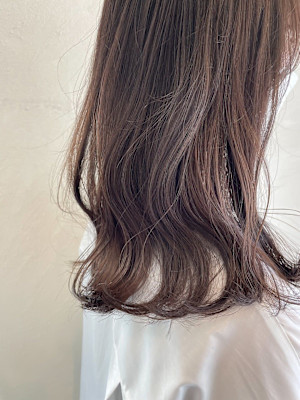 ミディアム/ロング/グレージュ/ミルクティーグレージュ/