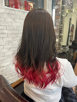 レッド×グレデーション×可愛い