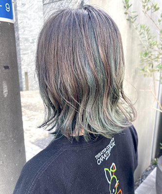 ブリーチ２回　モスグリーン　オリーブカラー