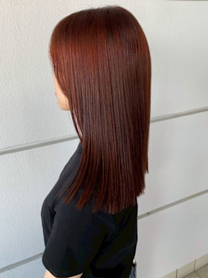 オレンジカラー 暖色 ダブルカラー 髪質改善 レイヤーカット