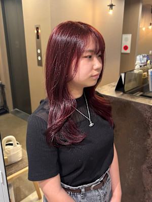 ブリーチなしダブルカラー/ワインレッド【ミワチカコ】