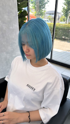 ペールブルーカラー【ケアブリーチ/ダブルカラー/髪質改善/】