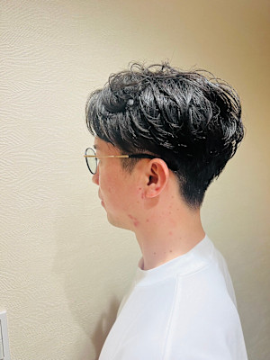 銀座八×ツーブロック×ナチュラルパーマ