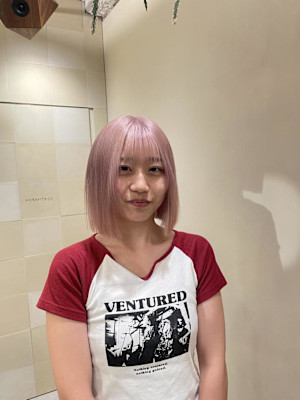 透明感たっぷりピンクカラー