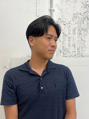 メンズセンターパート