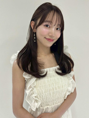 顔まわりカット レイヤーカット 韓国ヘア