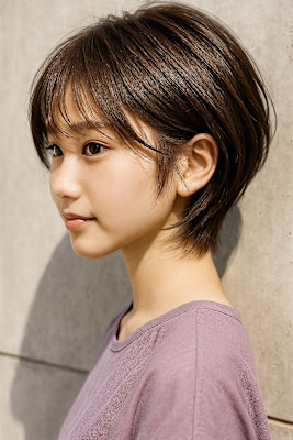 ヘーゼルブラウンのくびれショート