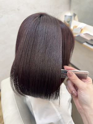 ダークピンクブラウン[髪質改善][縮毛矯正]