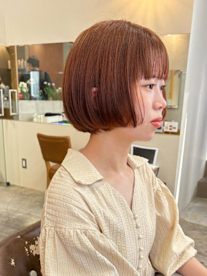 《花屋併設》オレンジブラウン /ミニボブ