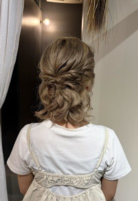 《花屋併設》ボブのハーフアップアレンジ