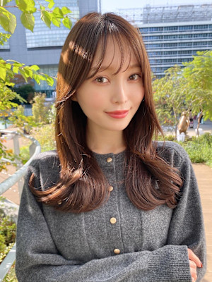 30代40代人気！後れ毛がかわいいくびれヘアシャギーレイヤー