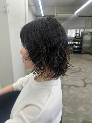 レイヤーボブ×無造作パーマ