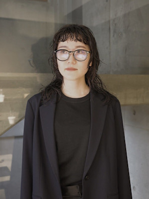 【田中結】眉上バング　ポイントパーマ　ニュアンスパーマ