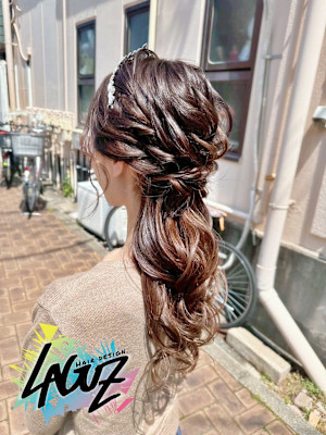 【ヘアセット】大人可愛いねじり編みハーフアレンジ 茅ヶ崎