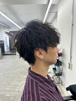 刈り上げない王道マッシュ＋ツイストスパイラルパーマ