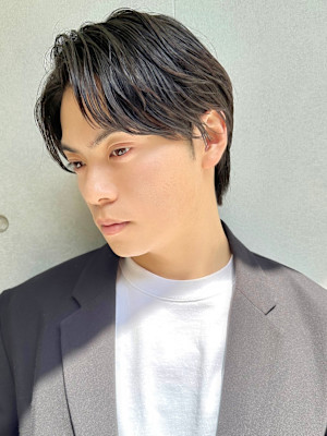 波巻きパーマメンズツイストスパイラルパーマツーブロック