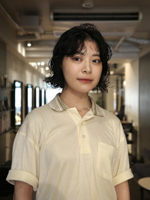 【田中結】ボブ　ウェーブパーマ　くるくる