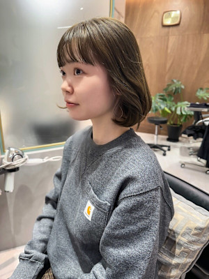 ゆるボブ/オリーブベージュ