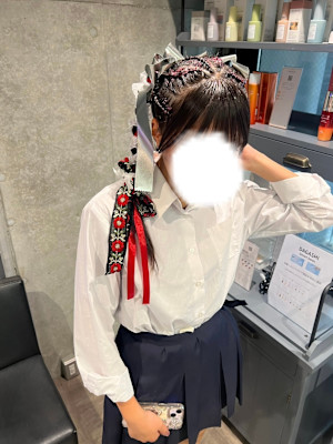 体育祭リボンヘアアレンジ