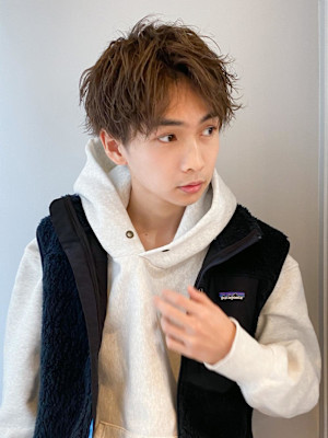 メンズフェザーパーマ2way刈り上げショート横浜