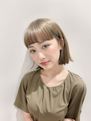 20代30代40代　黒髪透明感サイドバング大人ボブ＃9