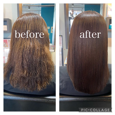 酸性ストレート　髪質改善　美髪　艶感