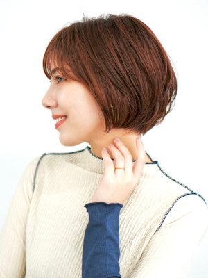 前下がりショート・ボブ/絶壁解消/前髪あり/40代/30代