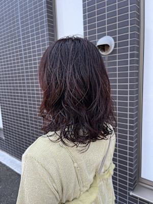 ゆるふわウェーブ×ピンクブラウン