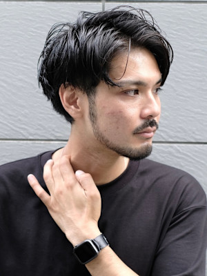 大人ツーブロックニュアンスパーマ