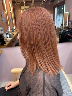 オレンジ/ブリーチ/ダブルカラー/オレンジベージュ