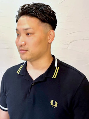 フェードカット オールバック メンズパーマ ツーブロック