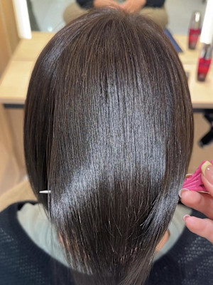 透明感カラー/ブリーチなしWカラー/髪質改善/伊勢原