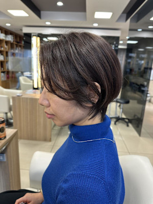 くびれヘア/アプリコットオレンジ/ハイライトカラー/茅ヶ崎