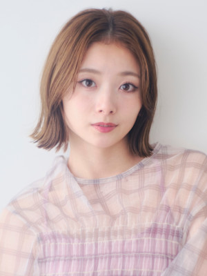 銀座外ハネ可愛い切りっぱなしボブ