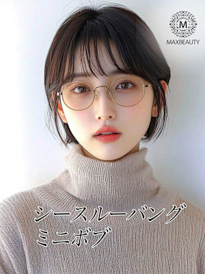 シースルーバングミニボブ☆銀座