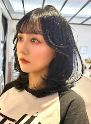 【HIROHUMI】韓国レイヤー美髪ブルーブラック