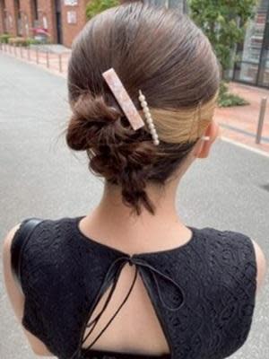 #ボブヘアアレンジ　#イヤリングカラー
