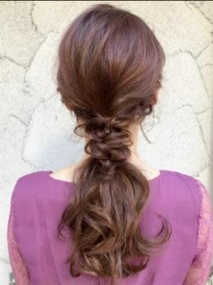 #編みおろしヘアアレンジ　