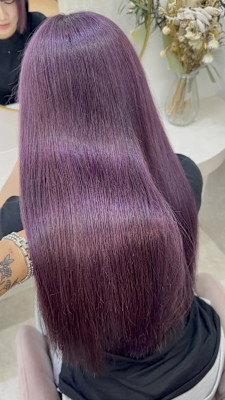 ストレート/くびれヘア/夏のヘアアレンジ/ハイライトカラー