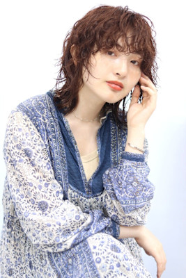 ウルフ/パーマ/イルミナ/ブラウンカラー/20代30代40代