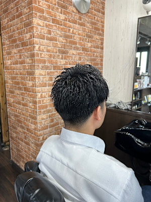 カジュアルツーブロック七三スタイル