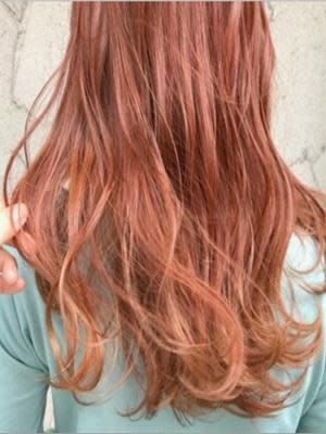 #オレンジヘアカラー　#ビタミンカラー