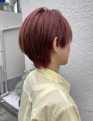 ピンクオレンジ　マニッシュショート