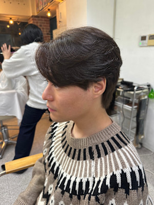 韓国マッシュ/韓国ウルフ/韓国マッシュ/ラウンドシースルー