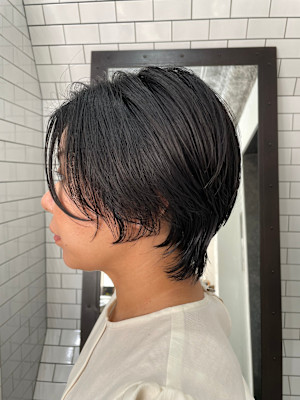 髪質改善ショートウルフスタイル