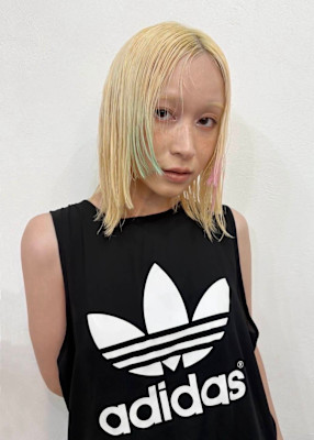 姫カットの切りっぱなしボブ